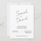 Wit Minimalistisch Modern Script Bruiloft Kaart (Voorkant)