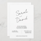 Wit Minimalistisch Modern Script Bruiloft Kaart (Voorkant / Achterkant)