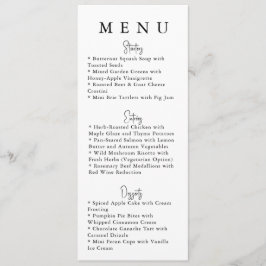 Wit Minimalistisch Modern Trouwmenu Menu