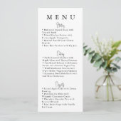 Wit Minimalistisch Modern Trouwmenu Menu (Staand voorkant)