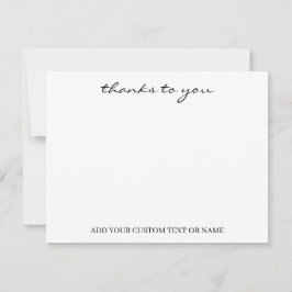 Wit Minimalistisch | Moderne Typografie Bedankt Notitiekaartje