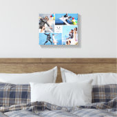 Wit Minimalistisch Monogram Bruiloft 4 Fotocollage Canvas Afdruk (Insitu (Slaapkamer))