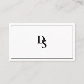 Wit Minimalistisch Professioneel Monogram Visitekaartje (Voorkant)