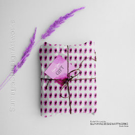 Wit Minimalistisch Roze Bloem Inpakpapier