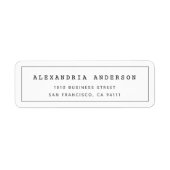 Wit Minimalistisch schoon randadreslabel Etiket (Voorkant)