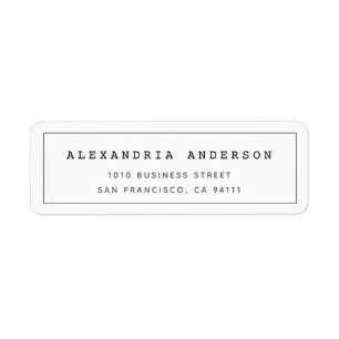 Wit Minimalistisch schoon randadreslabel Etiket