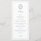 Wit | Minimalistisch schrift bloemige bruiloft Menu (Voorkant)