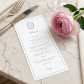 Wit | Minimalistisch schrift bloemige bruiloft Menu