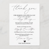 Wit minimalistisch servet Bedankt Opmerking Menu (Voorkant)