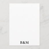 Wit minimalistisch servet Bedankt Opmerking Menu (Achterkant)