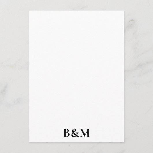 Wit minimalistisch servet Bedankt Opmerking Menu (Achterkant)