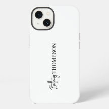 Wit Minimalistisch verticaal script monogram