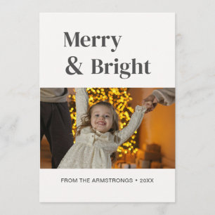 Wit Minimalistisch Vrolijk Kerstmis Feestdagenkaart