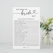 Wit minimalistisch Wie kent de bruid het beste? (Staand voorkant)