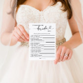 Wit minimalistisch Wie kent de bruid het beste?