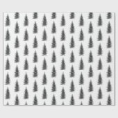 wit minimalistische sparren vrolijk kerstfeest cadeaupapier (Vlak)