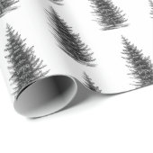  wit minimalistische sparren vrolijk kerstfeest cadeaupapier (Rol Hoek)