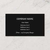 Wit Mock Sinaasappel op zwart Visitekaartje (Achterkant)