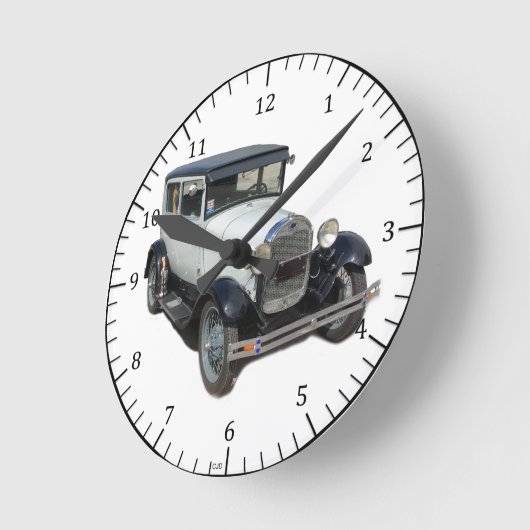 wit model een muurklok ronde klok (Hoek)