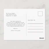 Wit modern afstudeerfoto-script voor eindexamen briefkaart (Achterkant)