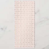 Wit Modern  Blush Roze Rose Gold Foil Menu (Achterkant)