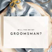 Wit Modern Bold Bruiloft Groomsman Voorstel Kaart