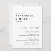 Wit Modern Bold Bruiloft repetitie diner Kaart (Voorkant)