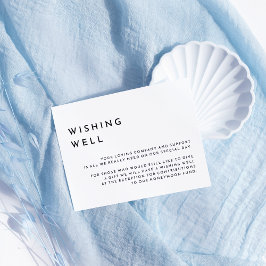 Wit Modern Bold Bruiloft Wishing Well Informatiekaartje