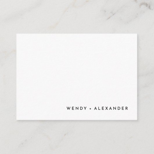 Wit Modern Bold Bruiloft Wishing Well Informatiekaartje (Achterkant)