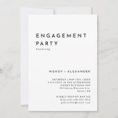 Wit Modern Bold Engagement Party Uitnodiging (Voorkant)
