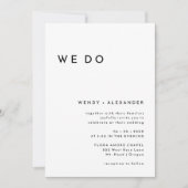 Wit Modern Bold We Doen Bruiloft Kaart (Voorkant)