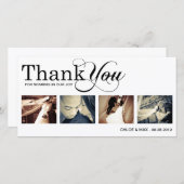 WIT MODERN DANK | TROUWKAART BEDANKJE BEDANKKAART (Voorkant / Achterkant)