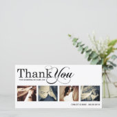 WIT MODERN DANK | TROUWKAART BEDANKJE BEDANKKAART (Staand voorkant)