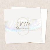 Wit Modern Elegant Monogram Seashell Vierkante Visitekaartje