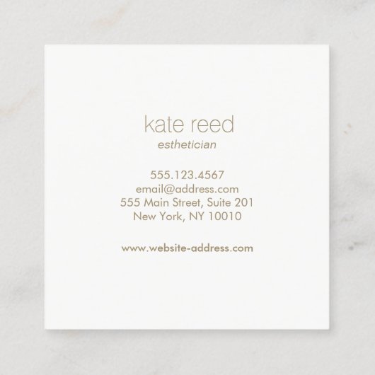 Wit Modern Elegant Monogram Seashell Vierkante Visitekaartje (Achterkant)