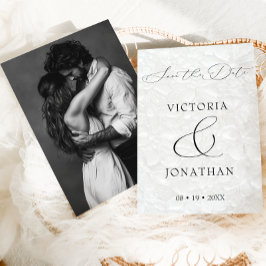 Wit Modern Elegant Schrift Foto Save The Date