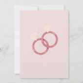 Wit Modern Gepersonaliseerd Roze Bruiloft Kaart (Achterkant)