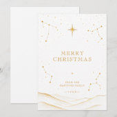Wit Modern Hemels Kerstmis Goud TMF26 Feestdagenkaart (Voorkant / Achterkant)