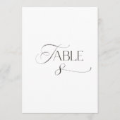 Wit Modern Klassiek Kalligrafie Tafelnummer (Voorkant)