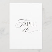 Wit Modern Klassiek Kalligrafie Tafelnummer (Voorkant)