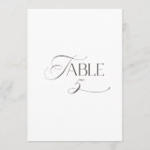 Wit Modern Klassiek Kalligrafie Tafelnummer (Voorkant)