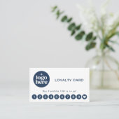 Wit Modern Logo Professioneel Loyalty Card Visitekaartje (Staand voorkant)
