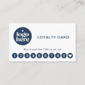 Wit Modern Logo Professioneel Loyalty Card Visitekaartje (Voorkant)