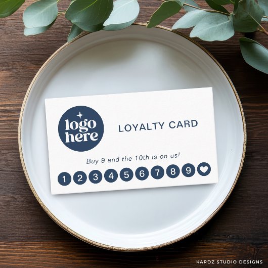 Wit Modern Logo Professioneel Loyalty Card Visitekaartje