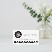 Wit Modern Logo Professionele Loyalty Card Visitekaartje (Staand voorkant)
