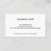 Wit Modern Logo Professionele Loyalty Card Visitekaartje (Achterkant)