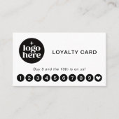 Wit Modern Logo Professionele Loyalty Card Visitekaartje (Voorkant)