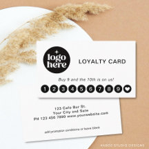 Wit Modern Logo Professionele Loyalty Card