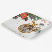Wit Modern Merry Christmas 9" vierkant papier Bord (Gebogen)