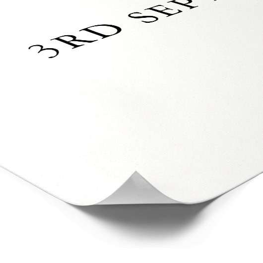 Wit Modern Minimal Bruiloft Welkomstbord Poster (Hoek)